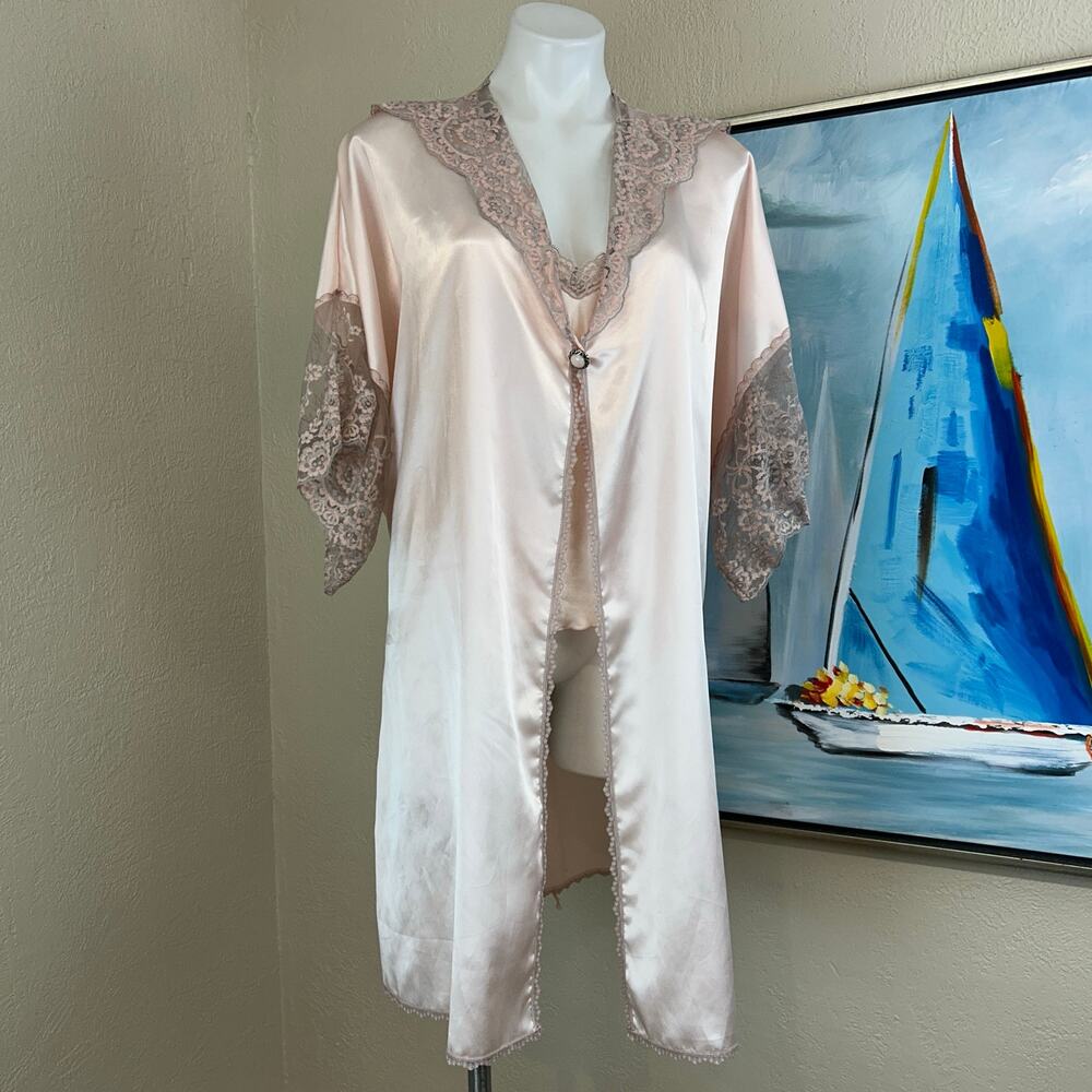 Vintage Y2K Colesce Couture Lingerie and Lady Cameo 2 piece set, Robe and cami